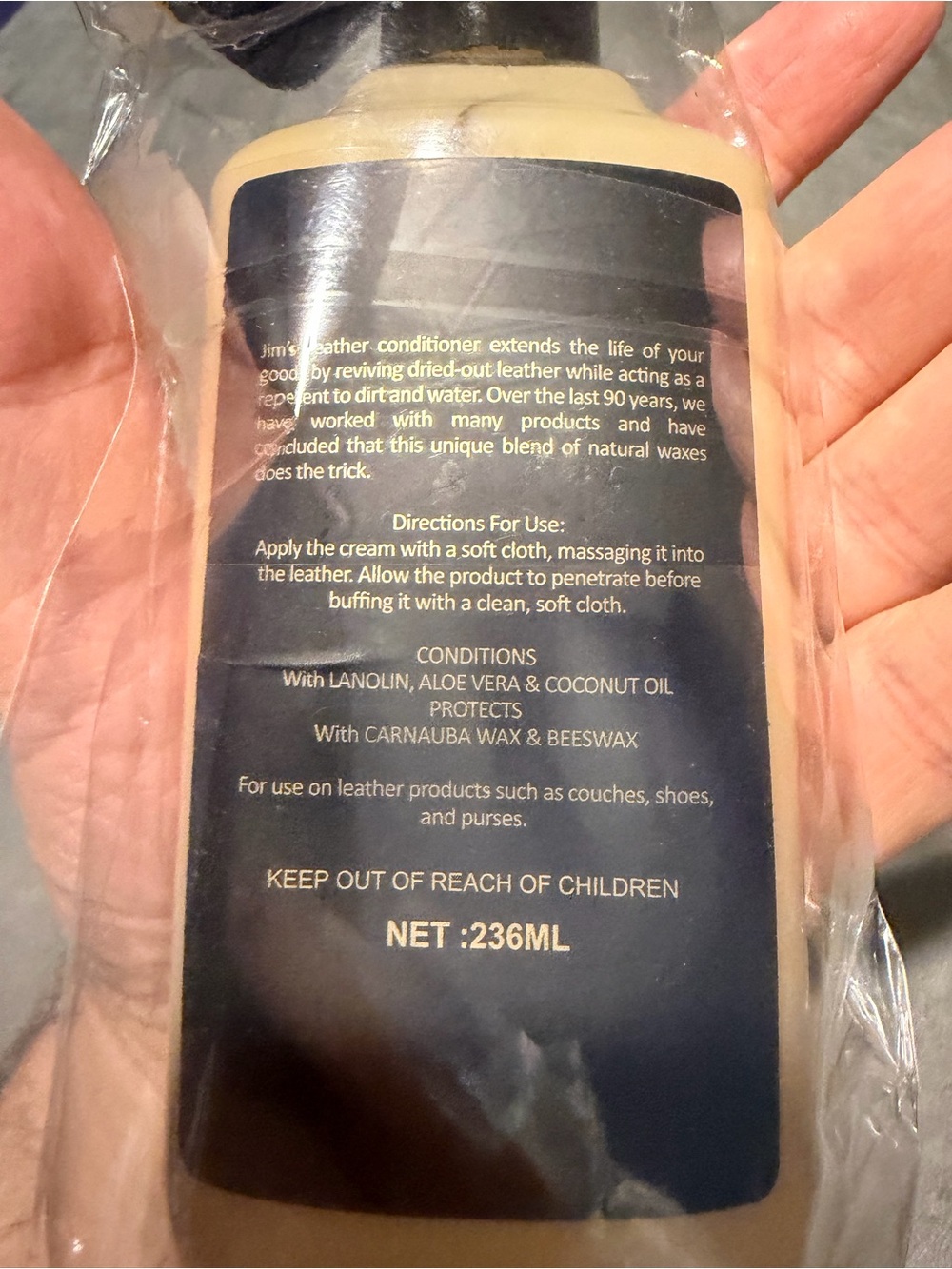 Large 8 oz. Jim's Juice Leather Conditioner - New in Sealed Wrapper - Picture 4 of 5